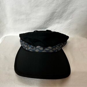 Kavu Black Visor with Blue Patterned Trim